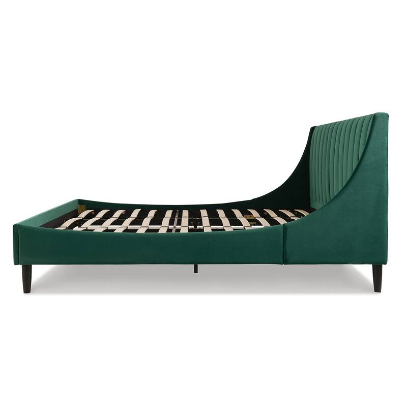 Willow Velvet Upholstered Channel Tufted Platform Bed