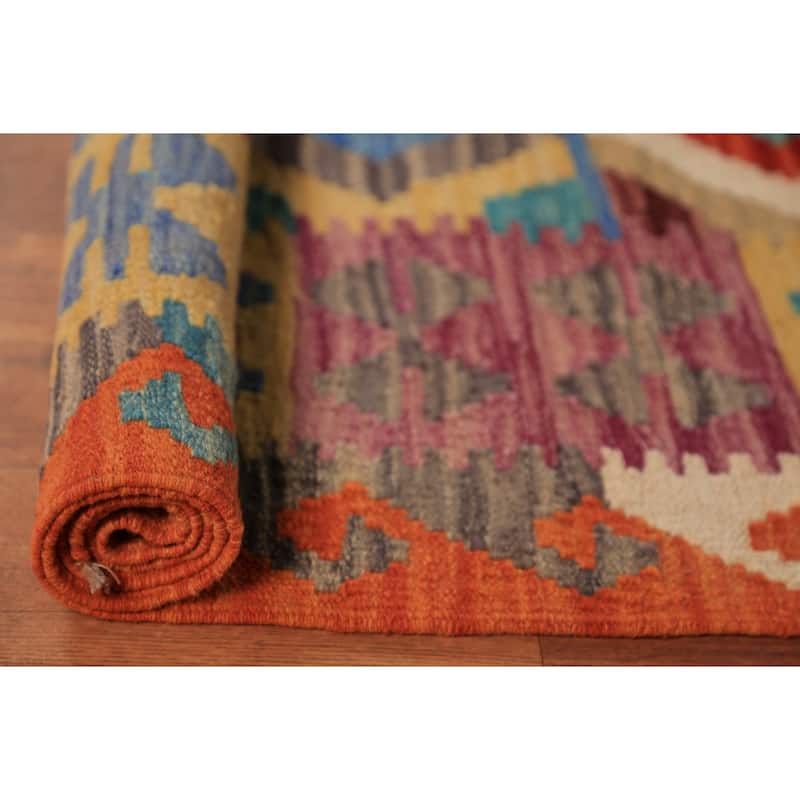 All-Over Kilim Oriental Area Rug Handmade Wool Carpet - 8'5"x 11'2"
