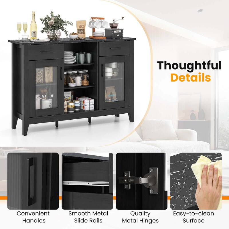 Kitchen Storage Cabinet w/2 Doors Sideboard Buffet Cabinet