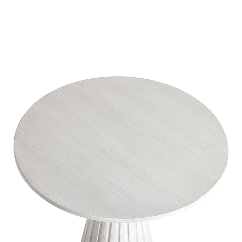 COZAYH Farmhouse Pedestal End Table, Round Martini Table Wood Plant Stand Rustic Small Drink Table for Living Room, Bedroom