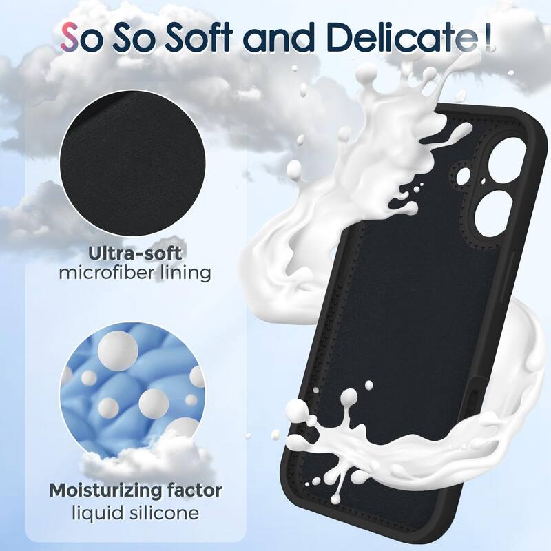iPhone 16 Case, Liquid Silicone, Moisturizing Factor, Extreme Soft Slim Phone Case with Stand Compatible with MagSafe 6.1 inch