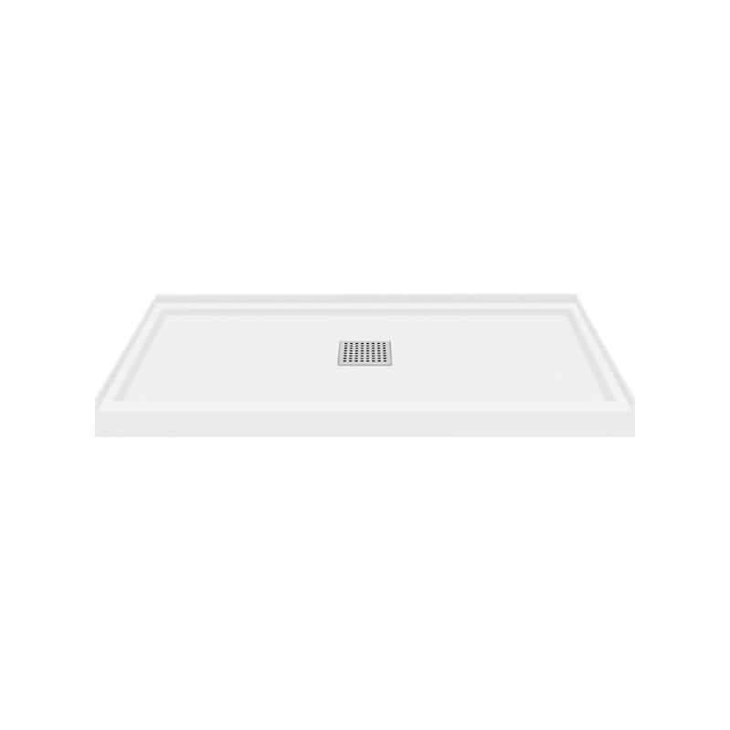 Transolid FL4836C-31 Linear 48-in L x 36-in W Single Threshold Shower Base with a Center Drain - 48-in L x 36-in W