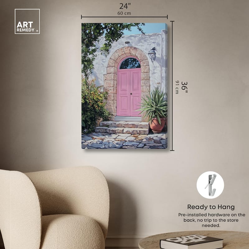 Pink Door II Canvas by Art Remedy, Gallery Wrapped