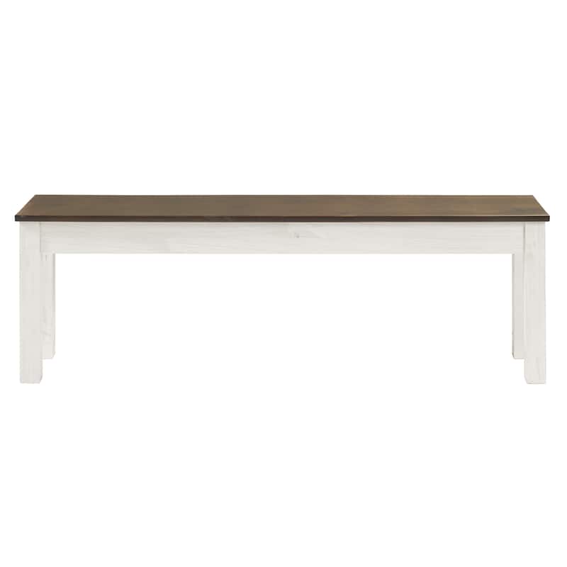 Wood Bench White Distressed | Furniture Dash