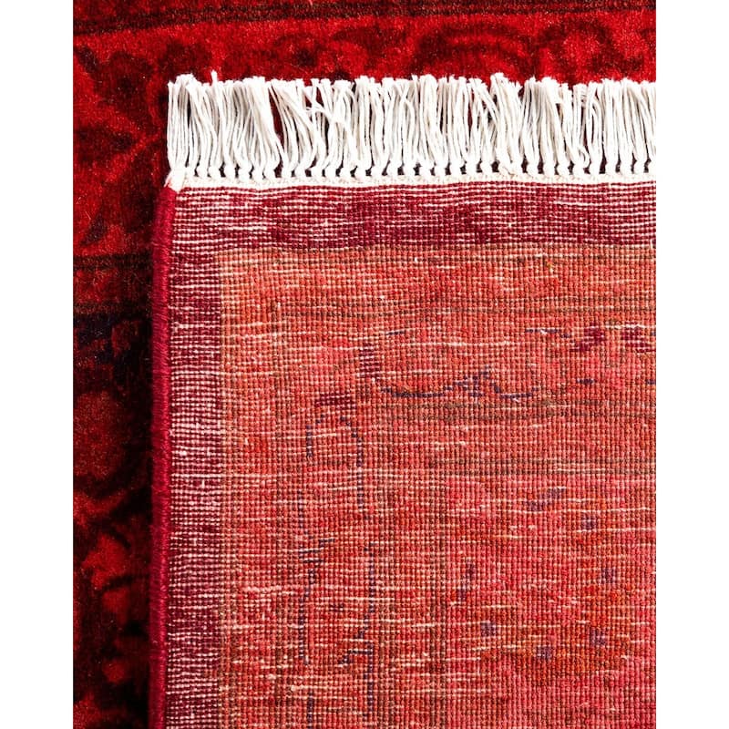 Contemporary Overdyed Wool Hand Knotted Runner - 2' 7" x 18' 6"