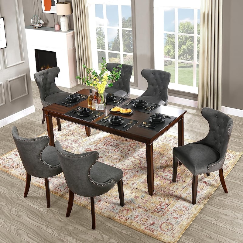 Dining Chairs Set of 2 - Set of 6 - Charcoal Gray