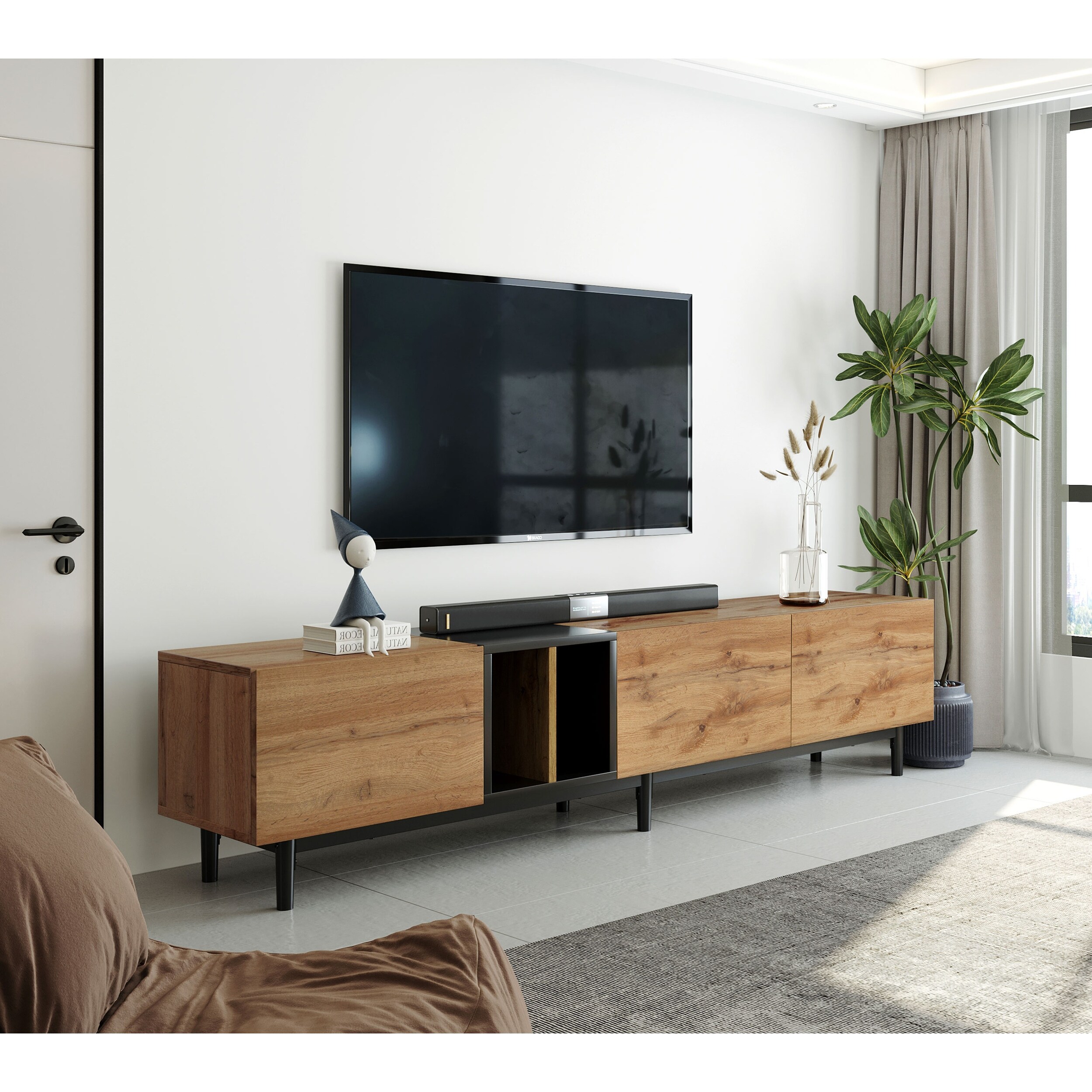 Wood tv console table sale