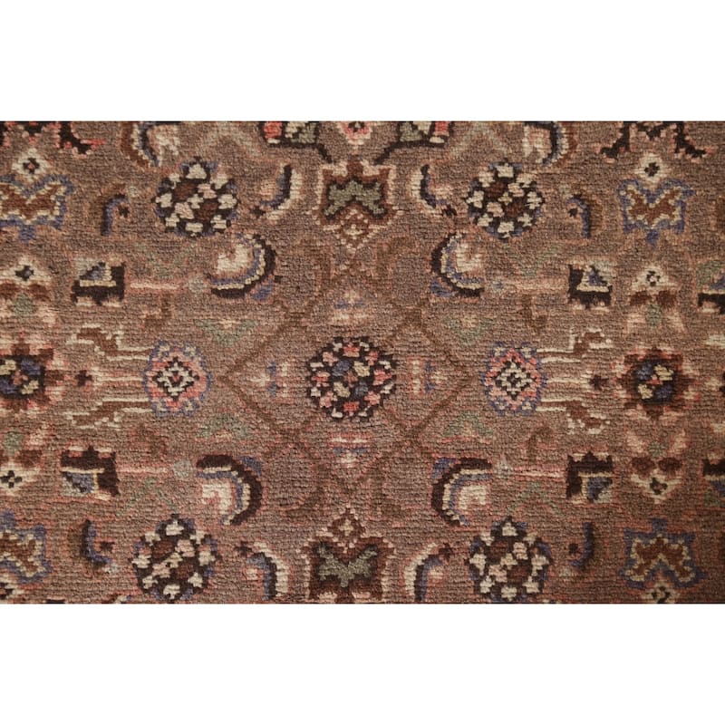 Traditional Hamedan Persian Vintage Runner Rug Handmade Wool Carpet - 3'8"x 9'8"