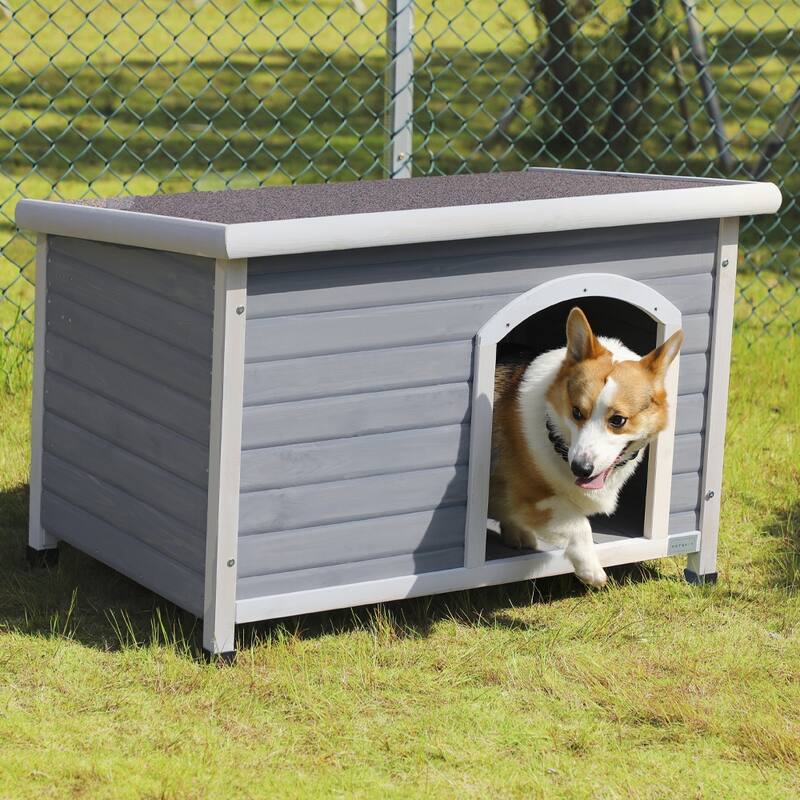 Wooden Dog Houses Weatherproof for Large Dog - 40.8*26*28