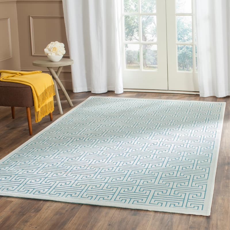 SAFAVIEH Paradise Mariam Modern Viscose Rug - 3' x 5' - Ivory/Turquoise