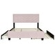 preview thumbnail 39 of 43, Upholstered Bed Queen Size Platform Bed with Sleek Chevron Headboard, Pullout Trundle Bed and 2 Drawers, Flannel