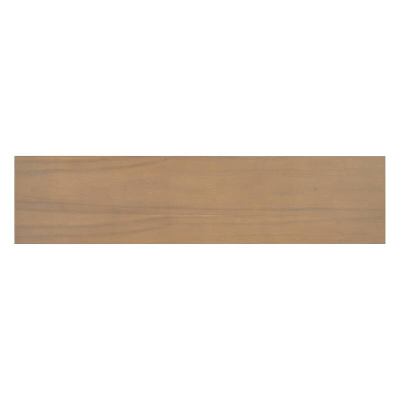 Mirod Console Table with Natural Wood Veneer,V-Base Design