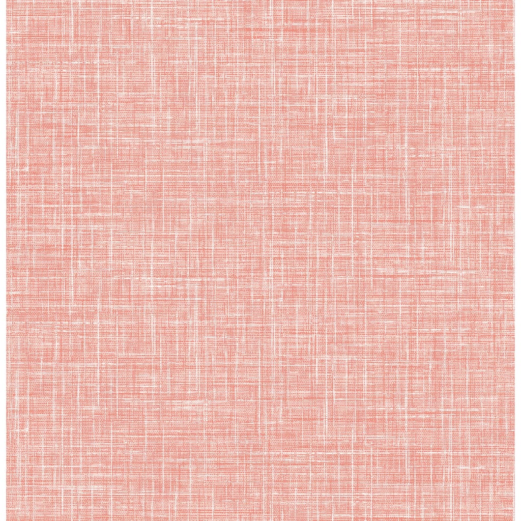 A-Street Prints Emerson Coral Faux Linen Wallpaper