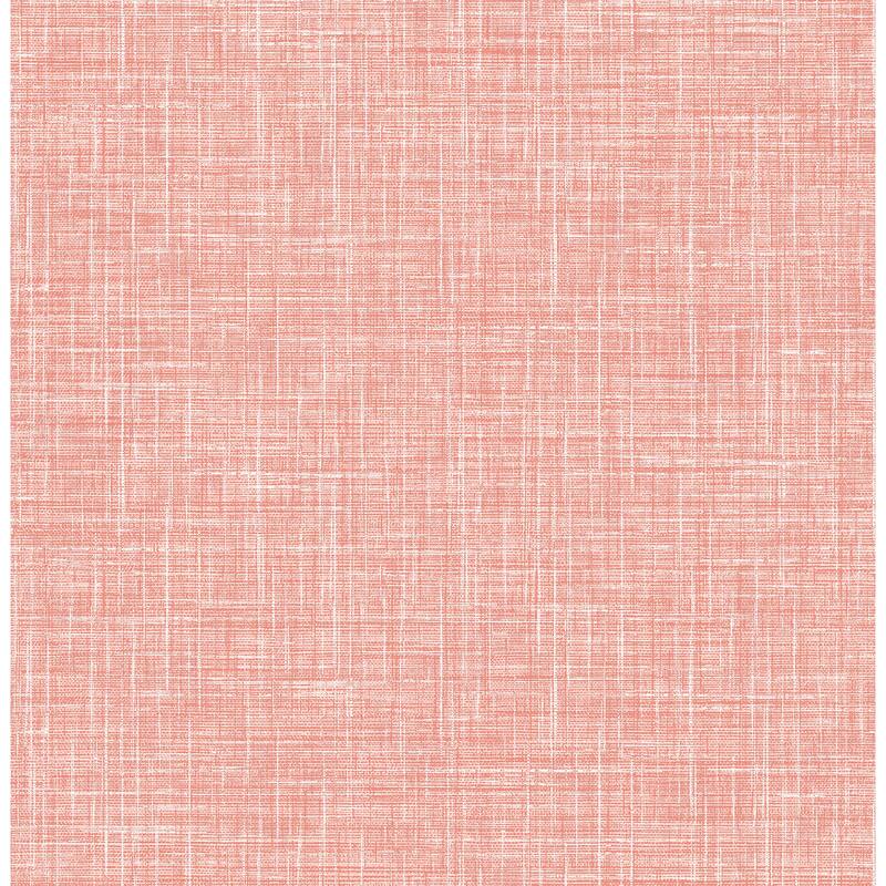 A-Street Prints Emerson Coral Faux Linen Wallpaper