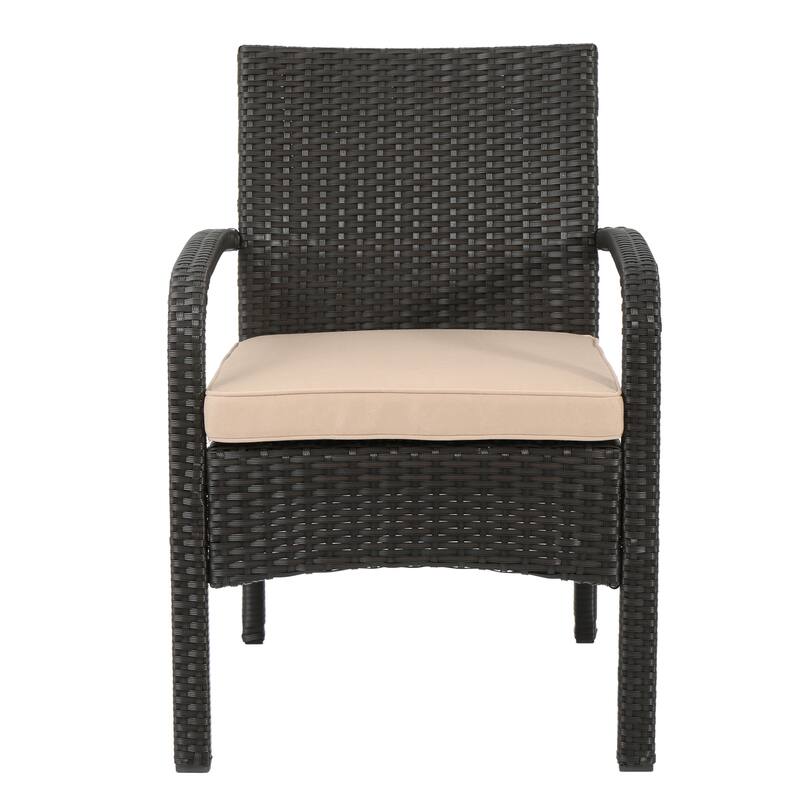Roomfitters Cordoba Outdoor Wicker Club Chair with Water Resistant Cushions, Patio Armchair, Brown and Tan - Single Unit