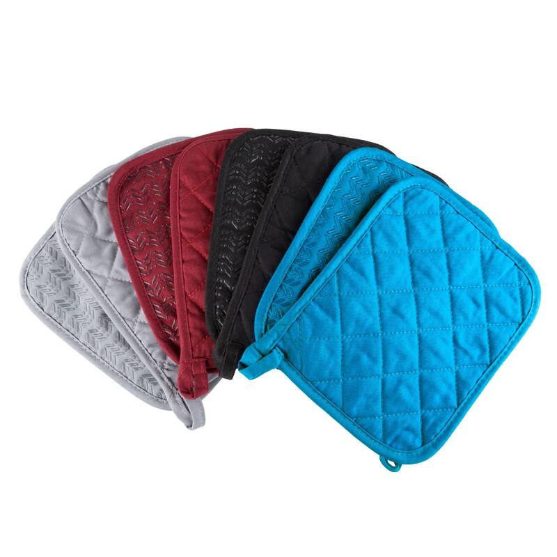 Pot Holder Set With Silicone Grip, Quilted And Heat Resistant (Set of 2) By Windsor Home