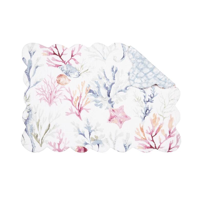 Nori Coral Quilted Placemat Set 6