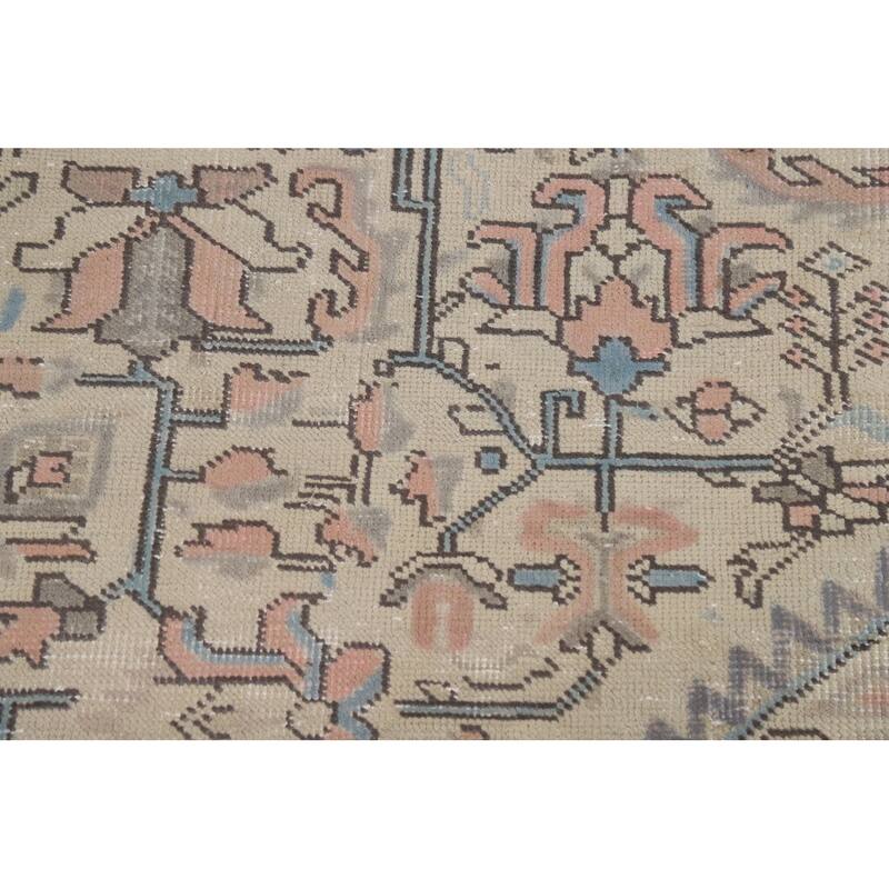 Geometric Tabriz Persian Area Rug Oriental Hand-Knotted Wool Carpet - 8'0"x 10'6"