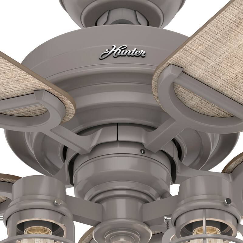 Hunter 52" Starklake Outdoor Ceiling Fan with LED Light Kit, Pull Chain, Damp Rated, Industrial, Farmhouse, Rustic
