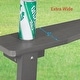 preview thumbnail 16 of 102, BONOSUKI Patio Adirondack Chair w/Cupholder,Weather Resistant-Set of 4