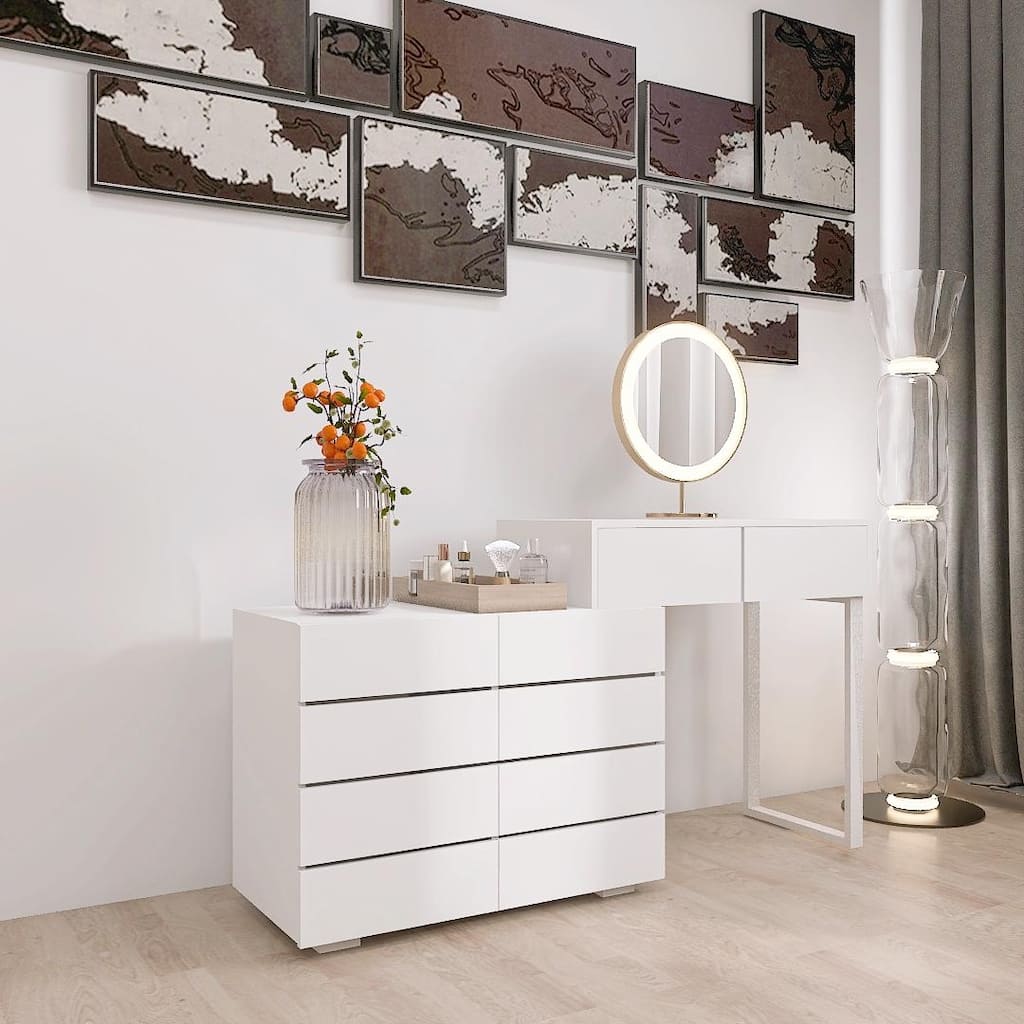 Extended Desktop 10-Drawer Chest of Drawers