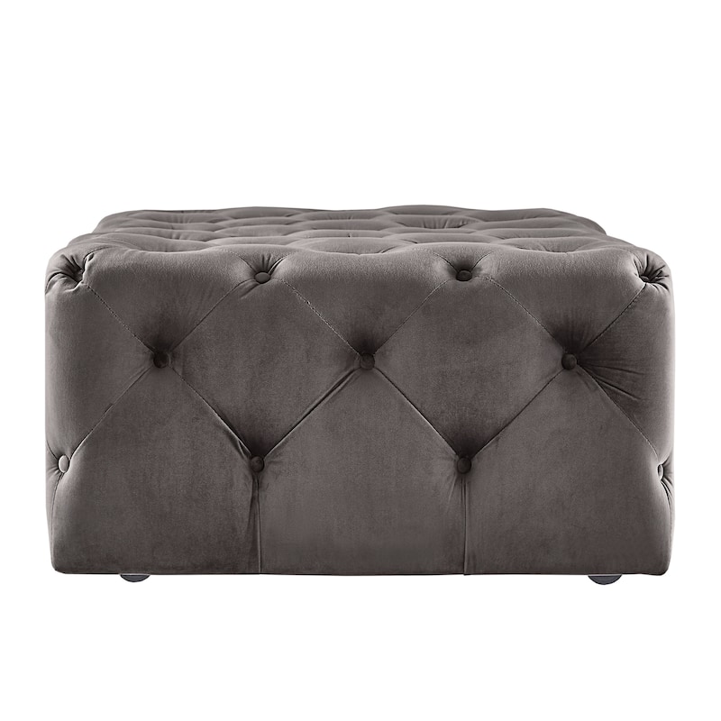 Knightsbridge Rectangular Tufted Ottoman with Casters by iNSPIRE Q Artisan