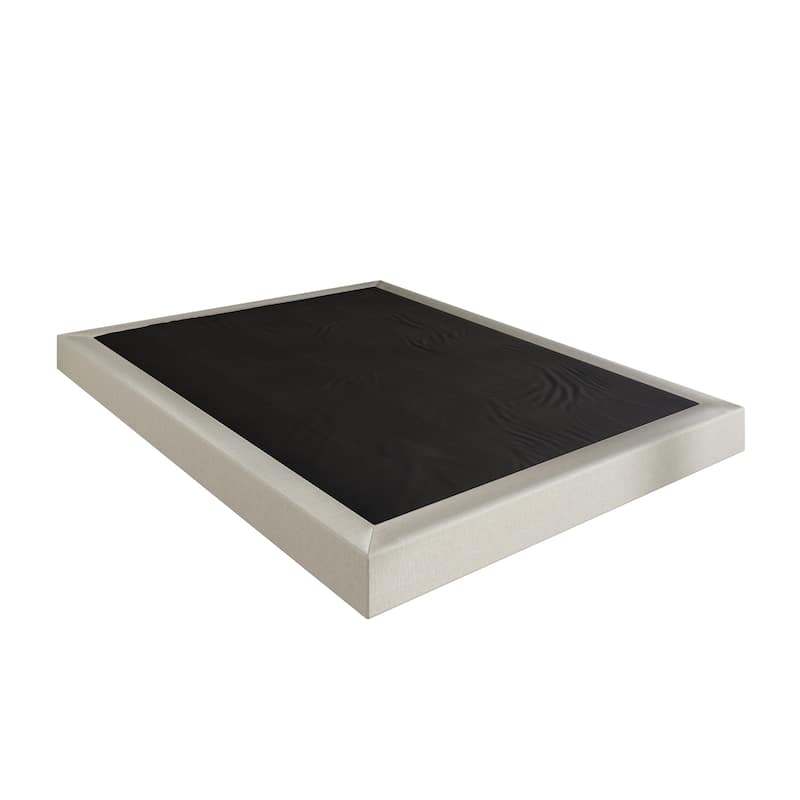 Clayfell Walpi 5" Metal Box Spring / Bed Foundation - Warm Gray/Black, Durable Metal Construction