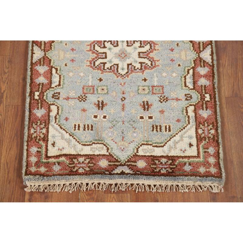 Traditional Blue Kazak Accent Rug Handmade Wool Carpet - 2'0" x 3'0"