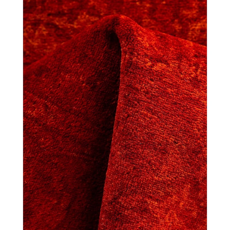 Overdyed, One-of-a-Kind Hand-Knotted Area Rug - Orange - 2' 7" x 7' 8"