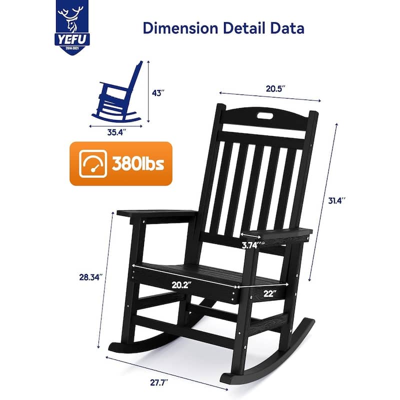 WINSOON All Weather Outdoor Rocking Chair