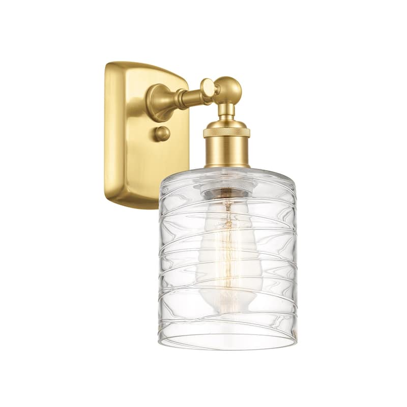 Innovations Lighting 516-1W-9-5 Cobbleskill Sconce Cobbleskill 9" Tall - Satin Gold / Deco Swirl