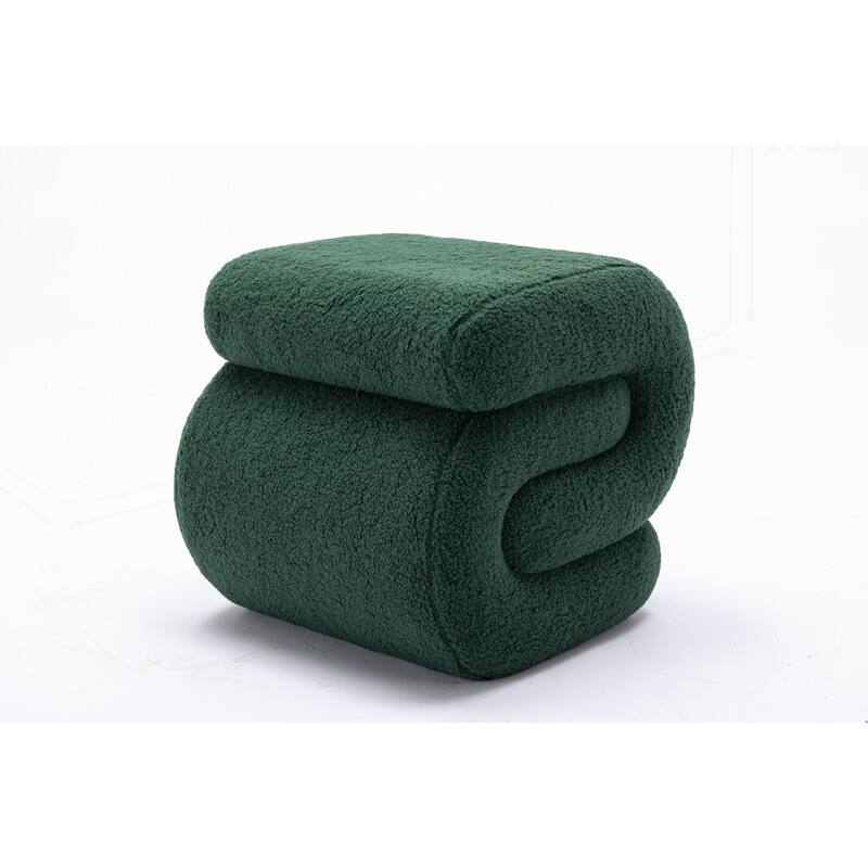 S-shape Teddy Fabric Ottoman