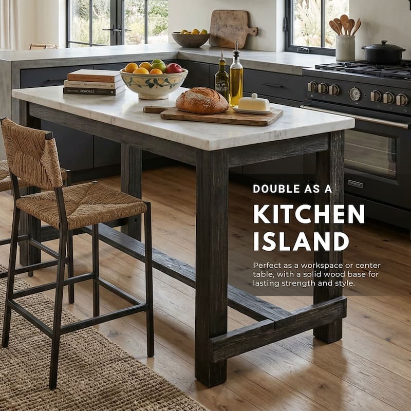 Furniture of America Shap Rustic Black 60-inch Counter Height Table