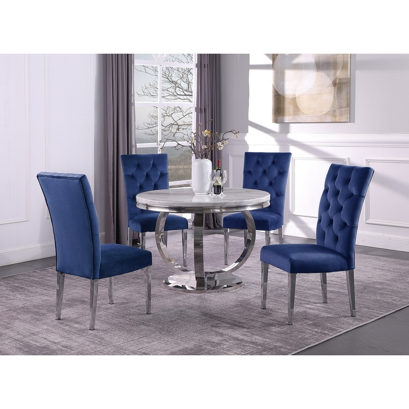 5 piece faux marble pub set round discount