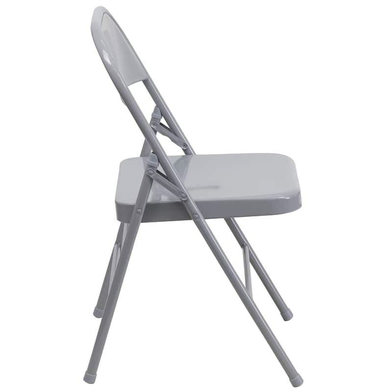 2 Pack Triple Braced & Double Hinged Metal Folding Chair