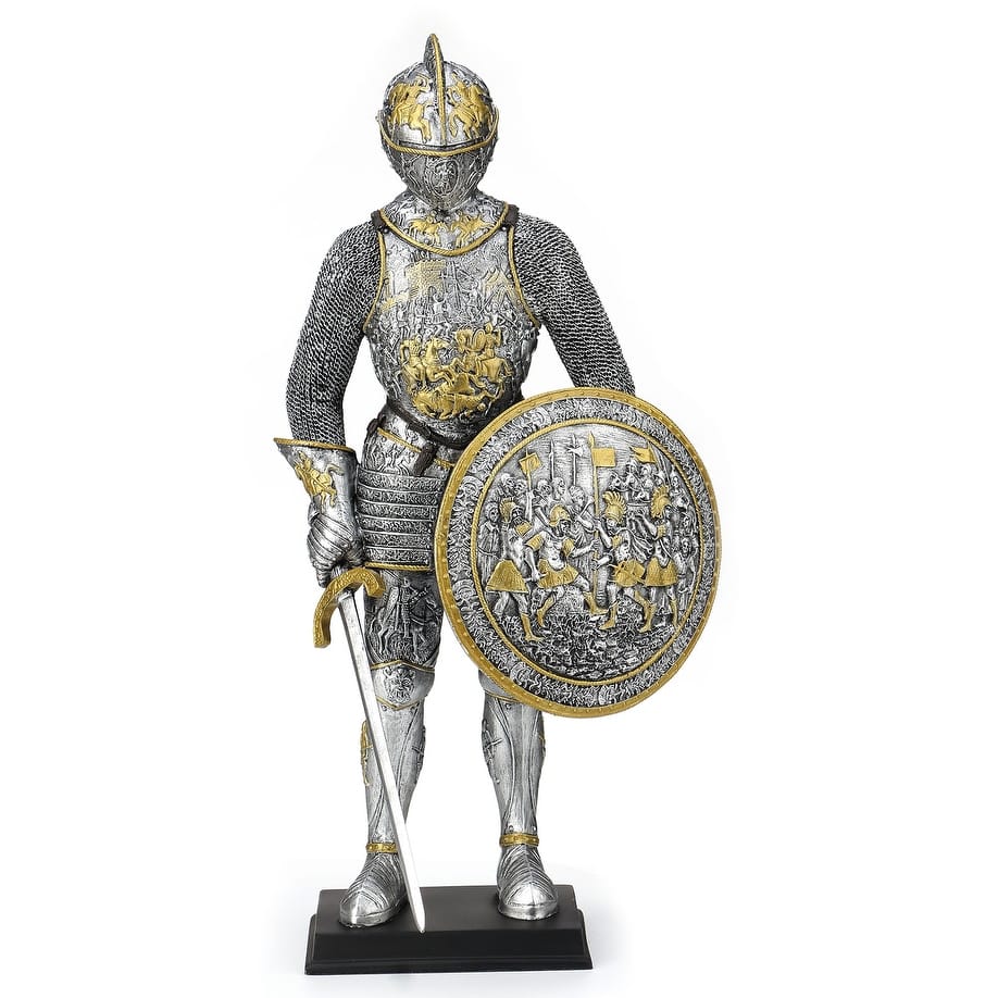 Veronese Design 12.99" H MEDIEVAL ARMOR - PARADE ARMOR WITHS WORD AND SHIELD Multicolor Resin