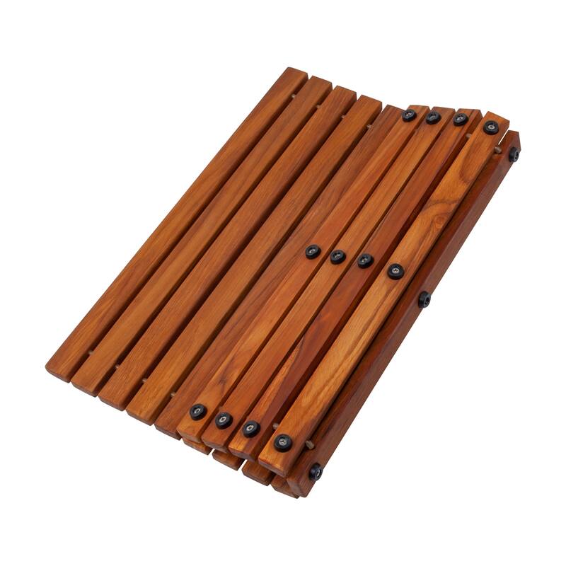 Nordic Style Teak Wood Oiled String Mat for Indoor and Outdoor Shower 19.6" x 19.6" - 19.6" x 19.6"