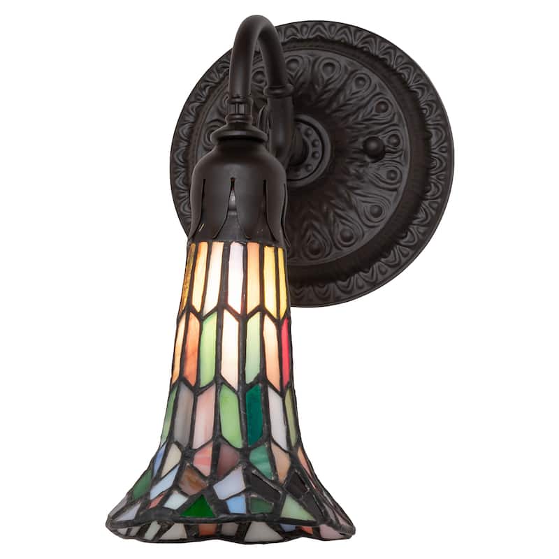 5.5" Wide Stained Glass Pond Lily Wall Sconce - N/A - Multi