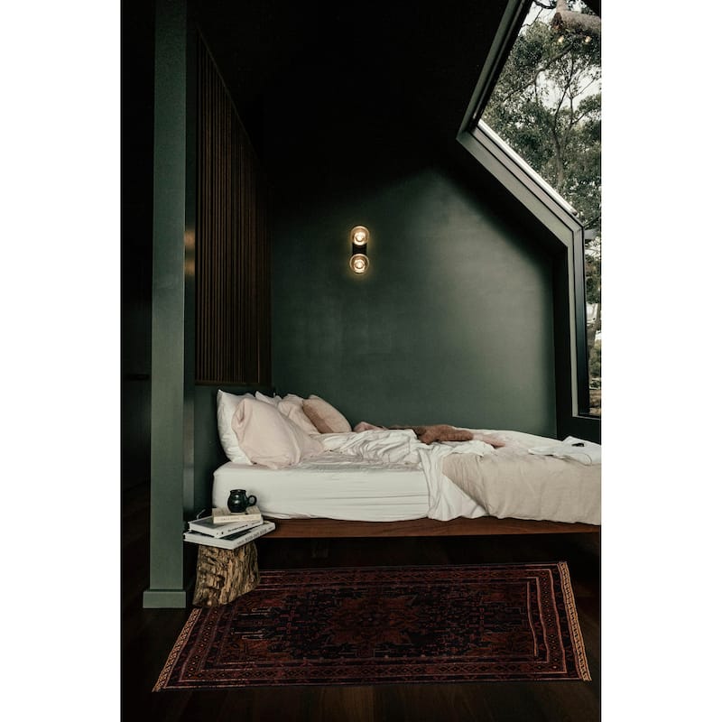 ECARPETGALLERY Hand-knotted Teimani Black, Burnt Orange Wool Rug - 3'9 x 6'4