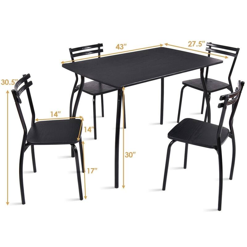 5 pcs Dining Table and Chair Set