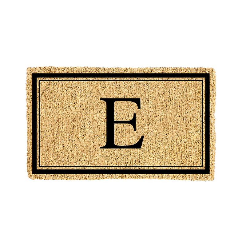 28 in. x 16 in. Monogram Coir Mat, Letter "E"