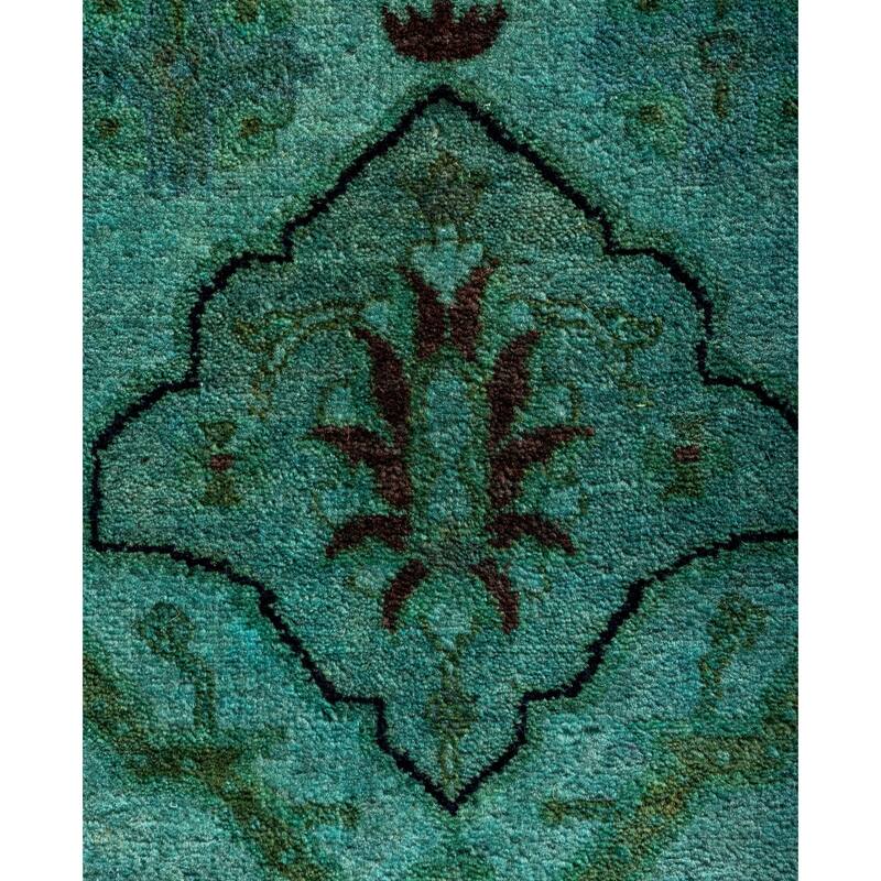 Overdyed One-of-a-Kind Hand-Knotted Area Rug - Green - 6' 1" x 8' 10"