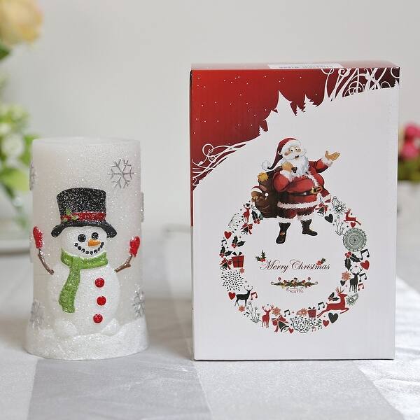 Shop Black Friday Deals On Snowman Flameless Led Candles With Timer Battery Operated Candles For Holiday Decorations And Gift Overstock 21803090