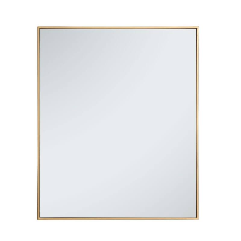 Elegant Lighting Eternity 30" x 36" Rectangular Beveled Metal Framed - Brass