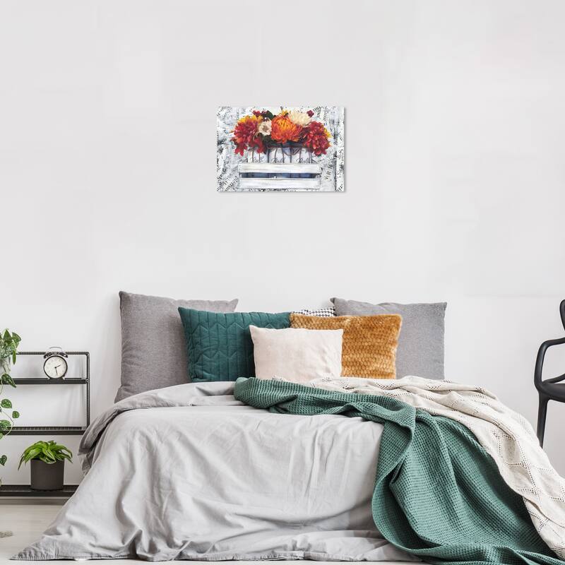 Wynwood Studio Canvas Floral and Botanical Colorful Jars White and Farmhouse Wall Art Canvas Print - 36 x 24
