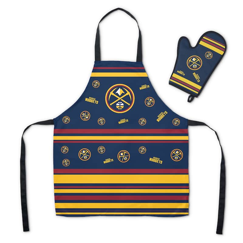 NBA Press Apron BBQ Mitt 2-piece Set - 24" x 28" - Denver Nuggets