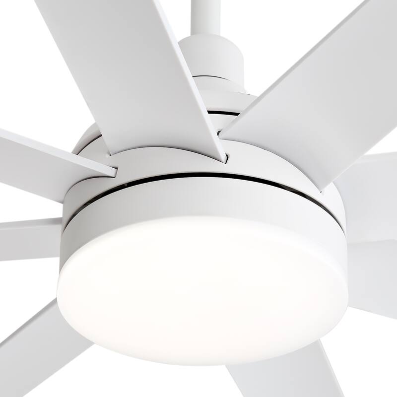 65" Gold LED Ceiling Fan with Light Remote-8 Blade - 65 Inch