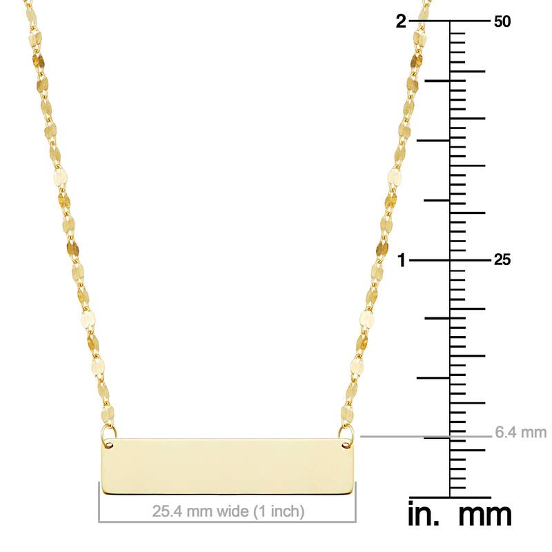 14k Yellow Gold 1-inch Bar Adjustable Length Choker Necklace (adjusts t 15 or 16 inches)