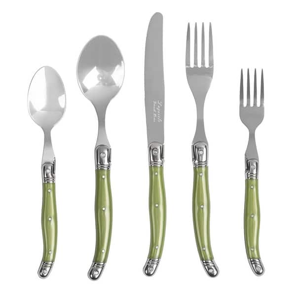 20-piece Laguiole Flatware Set by French Home (Service for 4) - Green