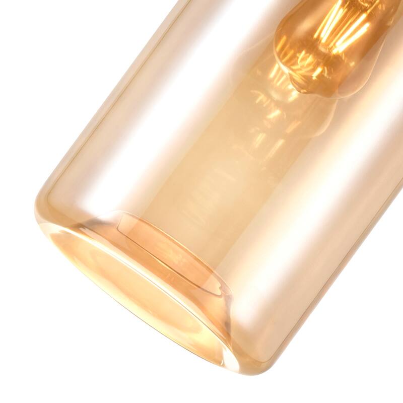 Glass 1 Light 7in Cognac Down Mini Pendant - Transparent Cognac